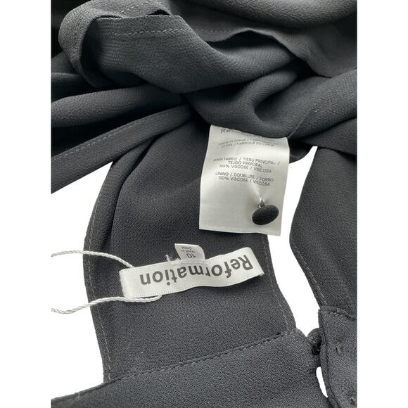 Reformation 'Aylani' Black Viscose Dress Size 10 - Picture 3 of 3